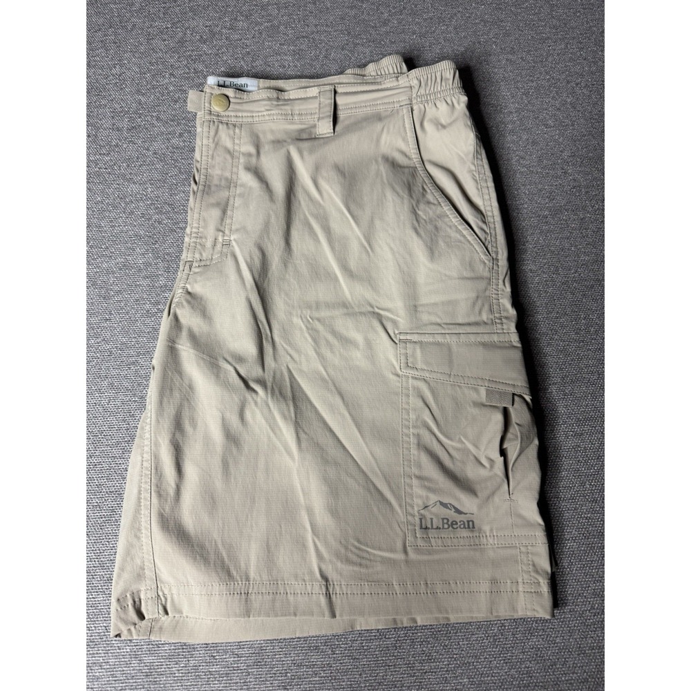 L.L.Bean Shorts Men's Large Khaki Hiking Utility Stretch Canvas Gorpcore Outdoor - Picture 12 of 12
